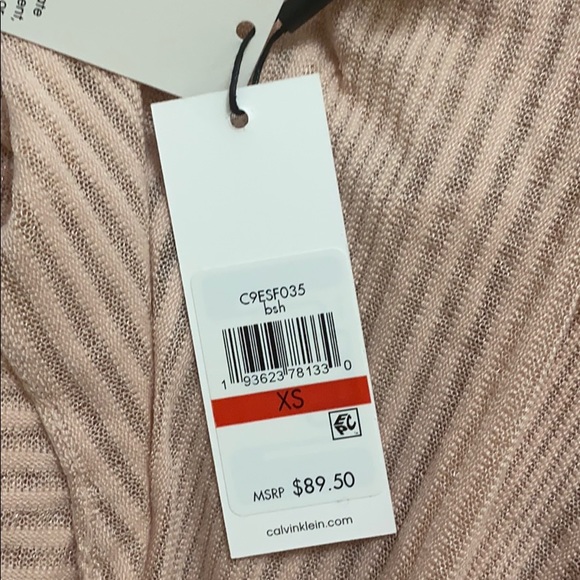 Calvin Klein sheer open front Cardigan blush - Picture 8 of 9